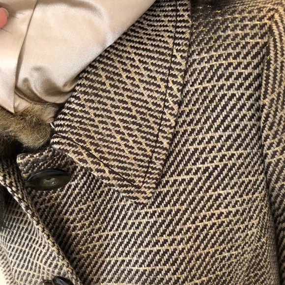 Caslon NWT Retro/Vintage Tweed Coat Removable Faux Fur Collar, Size M HP 9/4 🥳 - Picture 7 of 14